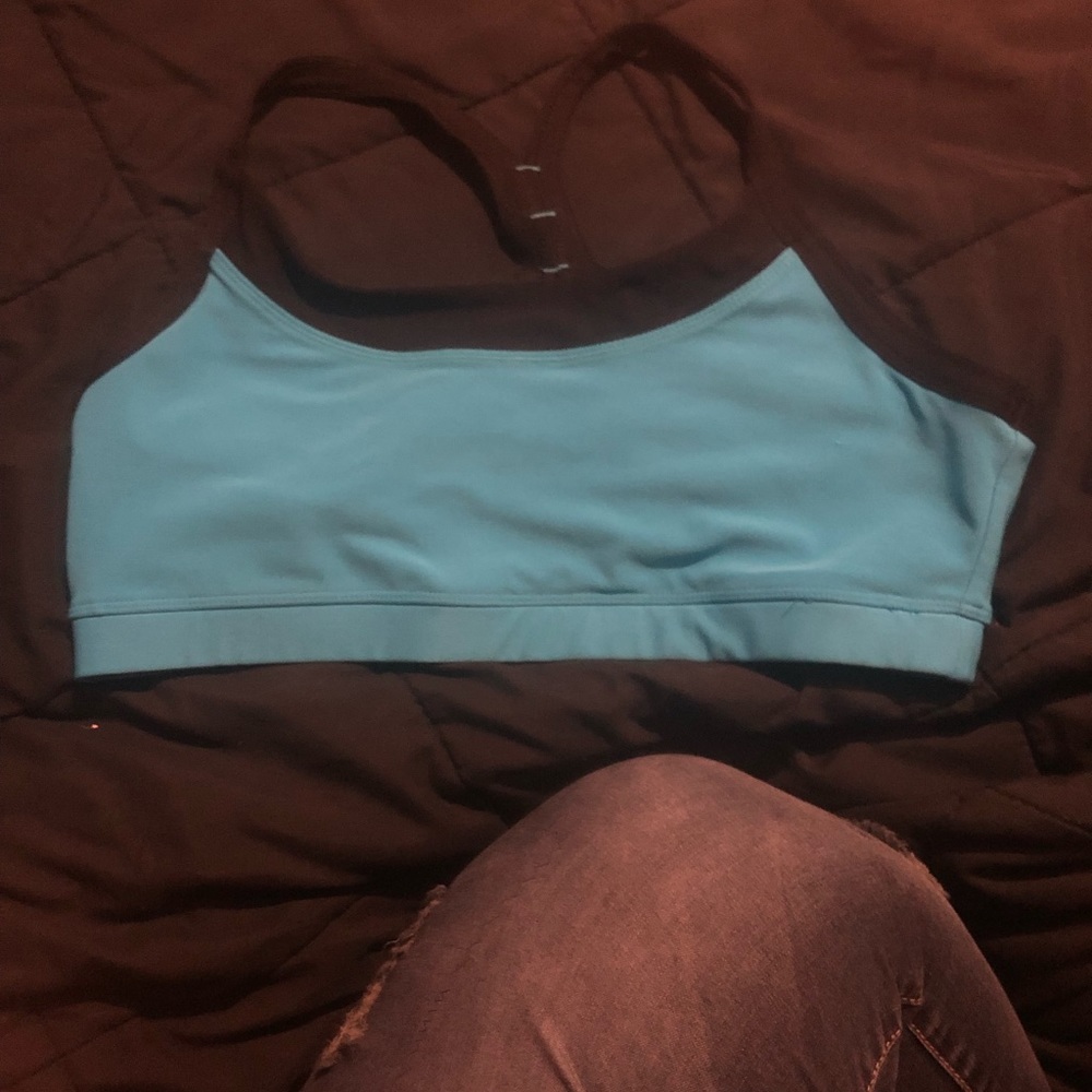 blue sports bra